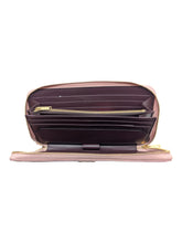 Load image into Gallery viewer, Bally Sevin 6219345 Rosehaze Zippered Long Wallet Calf Grained Leather MSRP $660