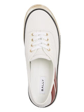 Load image into Gallery viewer, Bally Lyder 6305875 Men's White/Red Leather Sneakers MSRP $750