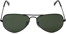 Load image into Gallery viewer, Ray-Ban RB3025 L2823 Polished Black Aviator Classic G-15 Green 58-14-135