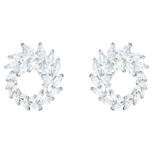 Load image into Gallery viewer, Swarovski Louison 5450934 Rhodium Plated Czech Crystal Hoop Earrings MSRP $169