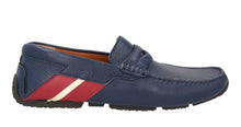 Load image into Gallery viewer, Bally Piotre 6236518 Men's Navy Bovine Grained Leather Penny Loafers MSRP $520