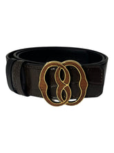 Load image into Gallery viewer, Bally 6305270 Croc Embossed Adjustable Reversible Brown Leather Belt EU 100/US40 MSRP $490