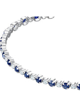 Load image into Gallery viewer, Swarovski Subtle Trilogy 5465383 Blue & White Matrix Tennis Bracelet MSRP $139