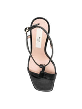 Load image into Gallery viewer, Bally Natalia 6303040 Strappy Black Grained Leather Sandals MSRP $790