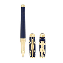 Load image into Gallery viewer, S.T. Dupont 412040L Line D Vitruvian Man Blue Prestige Rollerball Pen MSRP $1895