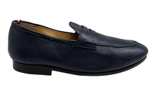 Load image into Gallery viewer, Bally Plumy 6300443 Men's Midnight Calf Grained Leather Loafers Size 8 MSRP $720