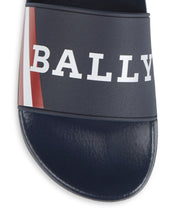Load image into Gallery viewer, NEW Bally Simon 6234035 Men's Ink Logo Rubber Sandals MSRP $195