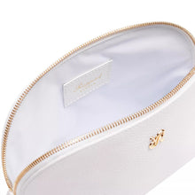 Load image into Gallery viewer, Rapport London Tuxedo Leather Makeup Bag in White - BR113