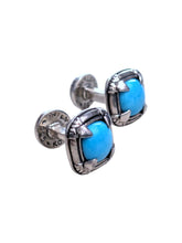 Load image into Gallery viewer, Konstantino Men's Silver and Turquoise Cufflinks MAKJ91-131-137 MSRP $1000