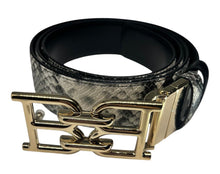Load image into Gallery viewer, Bally 6302282 Mirror B Reversible Snake Embossed Leather Roccia/Black Belt EU 120/US 47 MSRP $470