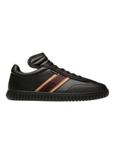 Load image into Gallery viewer, Bally Parrel 6304516 Black Ribbon Leather Low-Top Sneakers MSRP $650