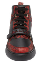 Load image into Gallery viewer, Bally Merryk 6301859 Men's Bally Red/Black Snakeskin Leather Sneakers MSRP $720