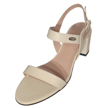 Load image into Gallery viewer, Bally Carlas 6234127 Women's Bone Lamb Leather Heeled Sandals MSRP $695
