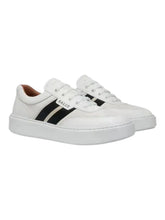 Load image into Gallery viewer, Bally Cruise 6307944 Men's White Stripe-Detail Leather Sneakers MSRP $685