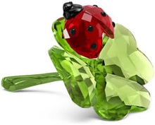 Load image into Gallery viewer, Swarovski Crystal Idyllia Lady Bug and Clover Figurine 5666852