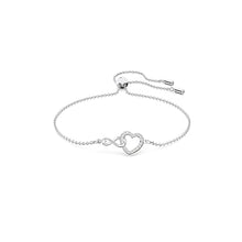 Load image into Gallery viewer, Swarovski Infinity 5524421 Zirconia Hyperbola Heart Pendant Silver Bracelet