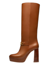 Load image into Gallery viewer, Bally Deanne 6239452 Women's Cuero Knee-High Leather Boots Size 5.5 MSRP $1628