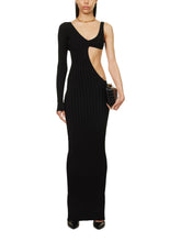 Load image into Gallery viewer, Bally 6304411 Cut Out Knit Black Dress Size M MSRP $1200