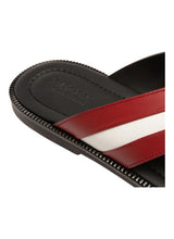 Load image into Gallery viewer, Bally Jaabir 6231508 Men's Black & Red Calf Plain Leather Sandals Size 8 MSRP $540