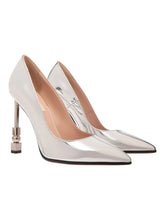 Load image into Gallery viewer, Bally Hilary 6305749 Women's Silver Fabric & Leather Pumps Size 8.5 MSRP $1050