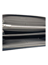 Load image into Gallery viewer, Bally Selen 6208226 Zip Around Ink Calf Grained Leather Wallet MSRP $620