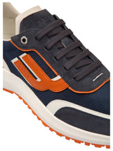 Load image into Gallery viewer, Bally Demmy 6300211 Men's Midnight/White/Orange Leather Sneakers MSRP $630