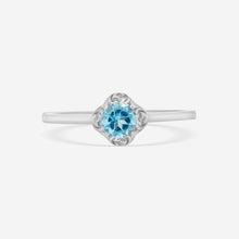 Load image into Gallery viewer, Gucci 18K White Gold Interlocking G & Topaz Ring YBC662428004 MSRP $890