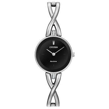 Load image into Gallery viewer, Citizen EX1420-50E Eco-Drive Axiom Ladies Black Dial Bangle Watch MSRP $325