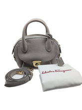 Load image into Gallery viewer, Salvatore Ferragamo 21E881 Mini Fiamma Women's Grey Bag MSRP $1788