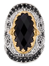 Load image into Gallery viewer, Konstantino Sibylla Silver18k Gold Spinel & Onyx Ring DMK2012-314-CUT S7 MSRP $990