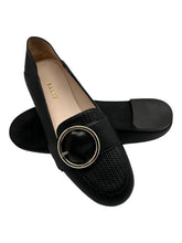 Load image into Gallery viewer, Bally Clariska 6301228 Women's Black Embossed Leather Flats MSRP $550