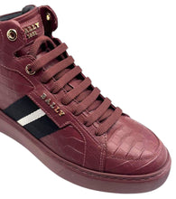 Load image into Gallery viewer, Bally Meson 6300463 Men's Heritage Red Calf Embossed Leather Sneakers MSRP $720