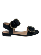 Load image into Gallery viewer, Bally Casila 6225702 Women's Black Lamb Leather Flat Sandals MSRP $695