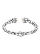 Load image into Gallery viewer, Konstantino Dome Sterling Silver 18k Gold, Mother of Pearl & Blue Spinel Bracelet BKJ699-628 MSRP $1390