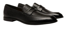 Load image into Gallery viewer, Bally Webb 6231399 Men's Black Deer Grained Leather Penny Loafers MSRP $770