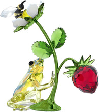Load image into Gallery viewer, Swarovski Crystal Idyllia Frog Bee & Strawberry Figurine 5667599