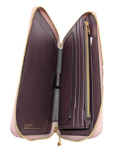 Load image into Gallery viewer, Bally Sevin 6219345 Rosehaze Zippered Long Wallet Calf Grained Leather MSRP $660