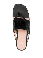Load image into Gallery viewer, Bally Elia 6302988 Ladies Black Calf Leather Flats Sandals MSRP $552