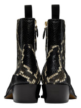 Load image into Gallery viewer, Bally Gaiman 6304139 Men's Multiblack Snake Embossed Leather Boots MSRP $1100