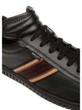 Load image into Gallery viewer, Bally Parrel 6304516 Black Ribbon Leather Low-Top Sneakers MSRP $650