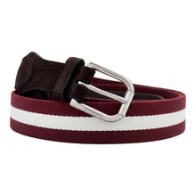 Load image into Gallery viewer, Bally 6308795 Melvin Striped Suede Leather & Fabric Belt EU 115/US 46 MSRP $320