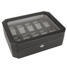 Load image into Gallery viewer, Wolf 4584029 Windsor 10 Piece Watch Box in Black & Grey MSRP $315