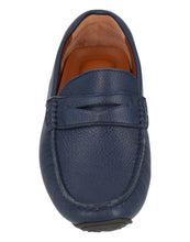 Load image into Gallery viewer, Bally Piotre 6236518 Men's Navy Bovine Grained Leather Penny Loafers MSRP $520