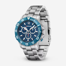 Load image into Gallery viewer, WENGER Swiss Army Men's 01.0643.119 Seaforce Blue Dial Chronograph Watch 43mm MSRP $410