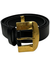 Load image into Gallery viewer, Bally 6304069 Women's Gold Buckle Black Leather Belt EU 105/US 42 MSRP $345