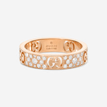 Load image into Gallery viewer, Gucci Icon 18K Rose Gold & Diamond Band Ring YBC729415001 MSRP $5,200
