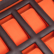 Load image into Gallery viewer, Wolf 458606 Windsor 10 Piece Watch Box with Drawer in Brown & Orange MSRP $369