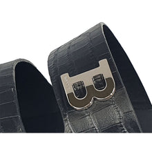 Load image into Gallery viewer, Bally Syxten 6302328 Men's Black Embossed Calf Leather Sandals MSRP $450