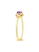 Load image into Gallery viewer, Gucci 18K Gold & Amethyst Interlocking G Ring YBC6624280030 MSRP $820