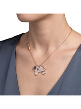 Load image into Gallery viewer, Swarovski Symbolic Duo Hamsa Hand 5411125 Rose Gold Tone Plated Pendant Necklace